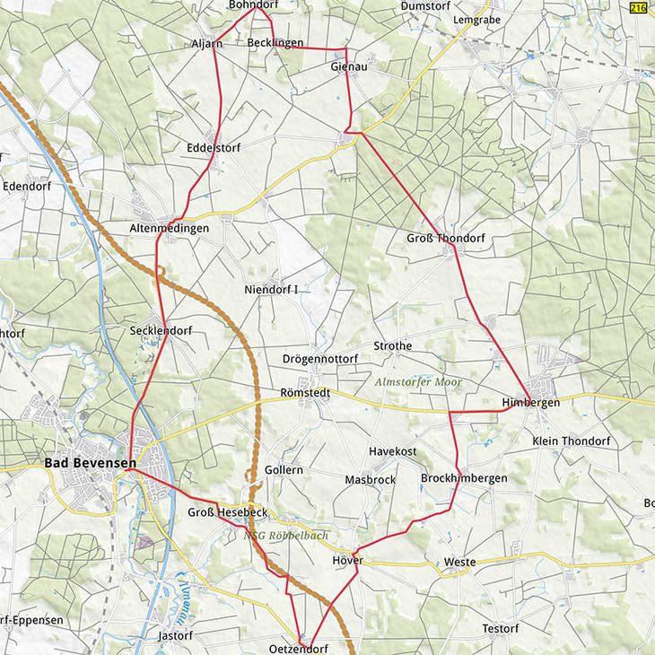 Karte Radtour Bad Bevensen Große Landpartie
