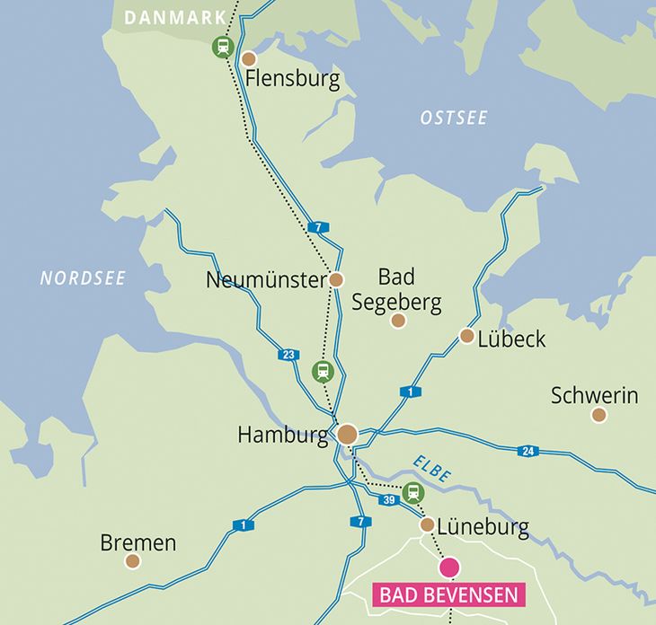 Karte mit Anreise aus Dänemark